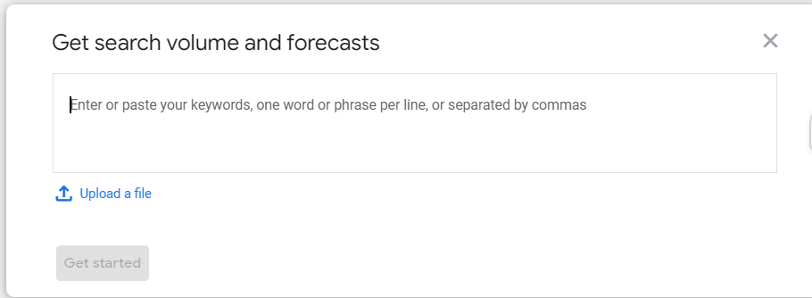 google keyword planner get search volume and forecast